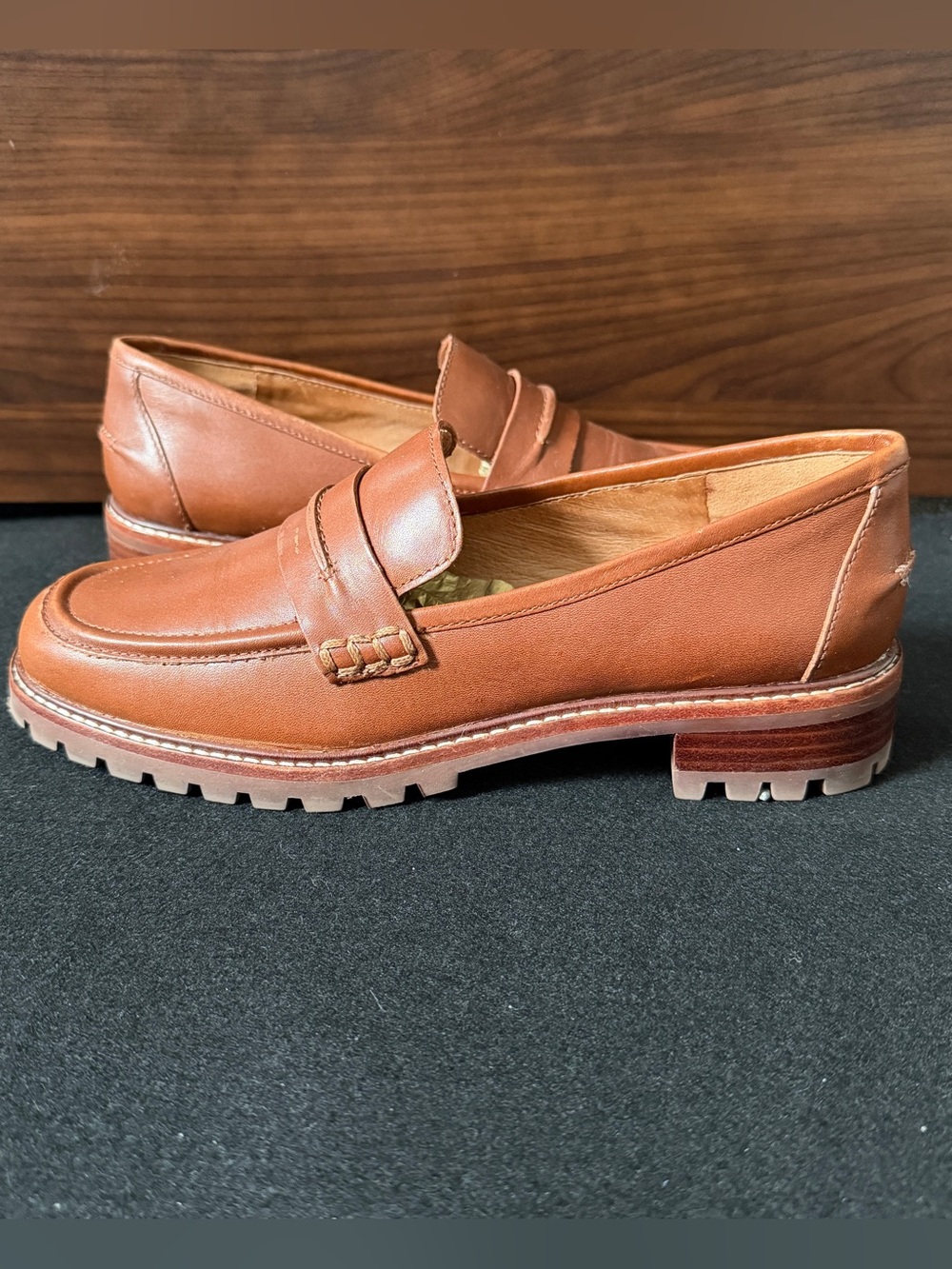 Madewell Corine Lugsole Loafer Women's Size 7 Camel Brown Leather - Picture 7 of 13